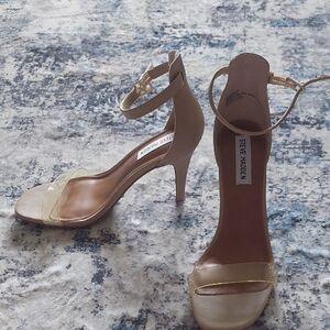 Steve Madden Nude Ankle-Strap Stiletto Sandals